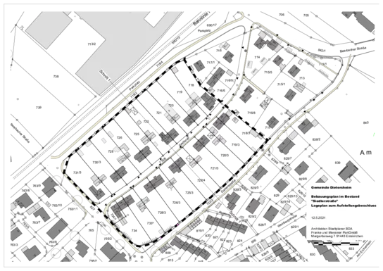 Lageplan zum Aufstellungsbeschluss